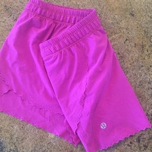 Lululemon Pink Scalloped Edge Shorts